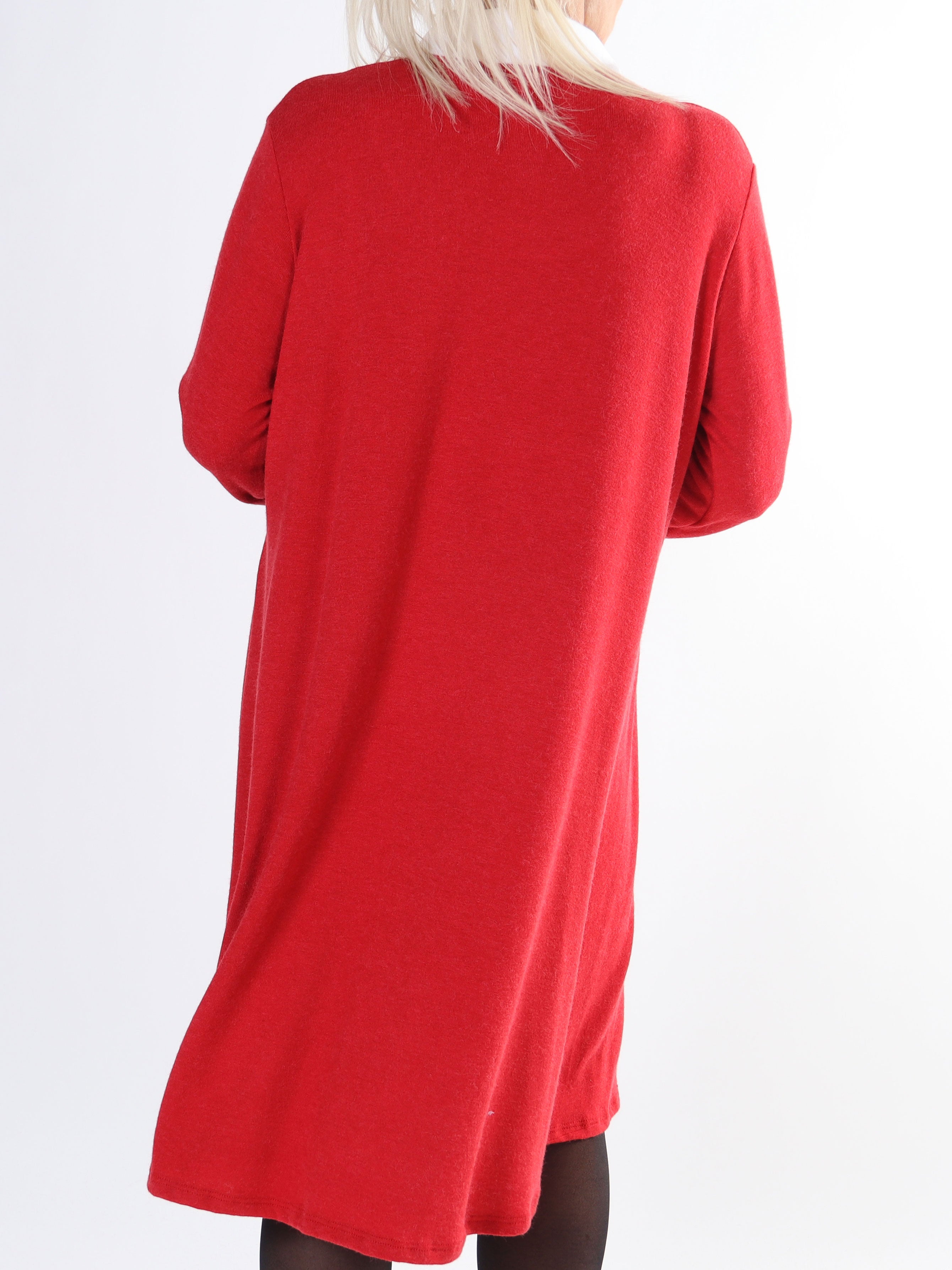 Rita Long - Dejlig blød plus size kjole med hvid skjortekrave